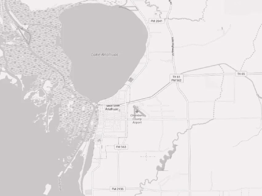 Map of the Anahuac, TX area