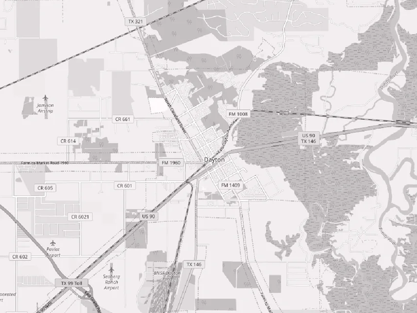 Map of the Dayton, TX area